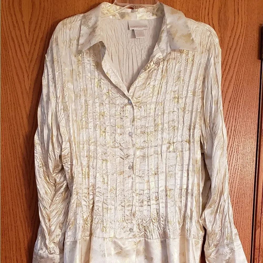 Worthington Woman Dressy Button Down Top Sz. 2X
